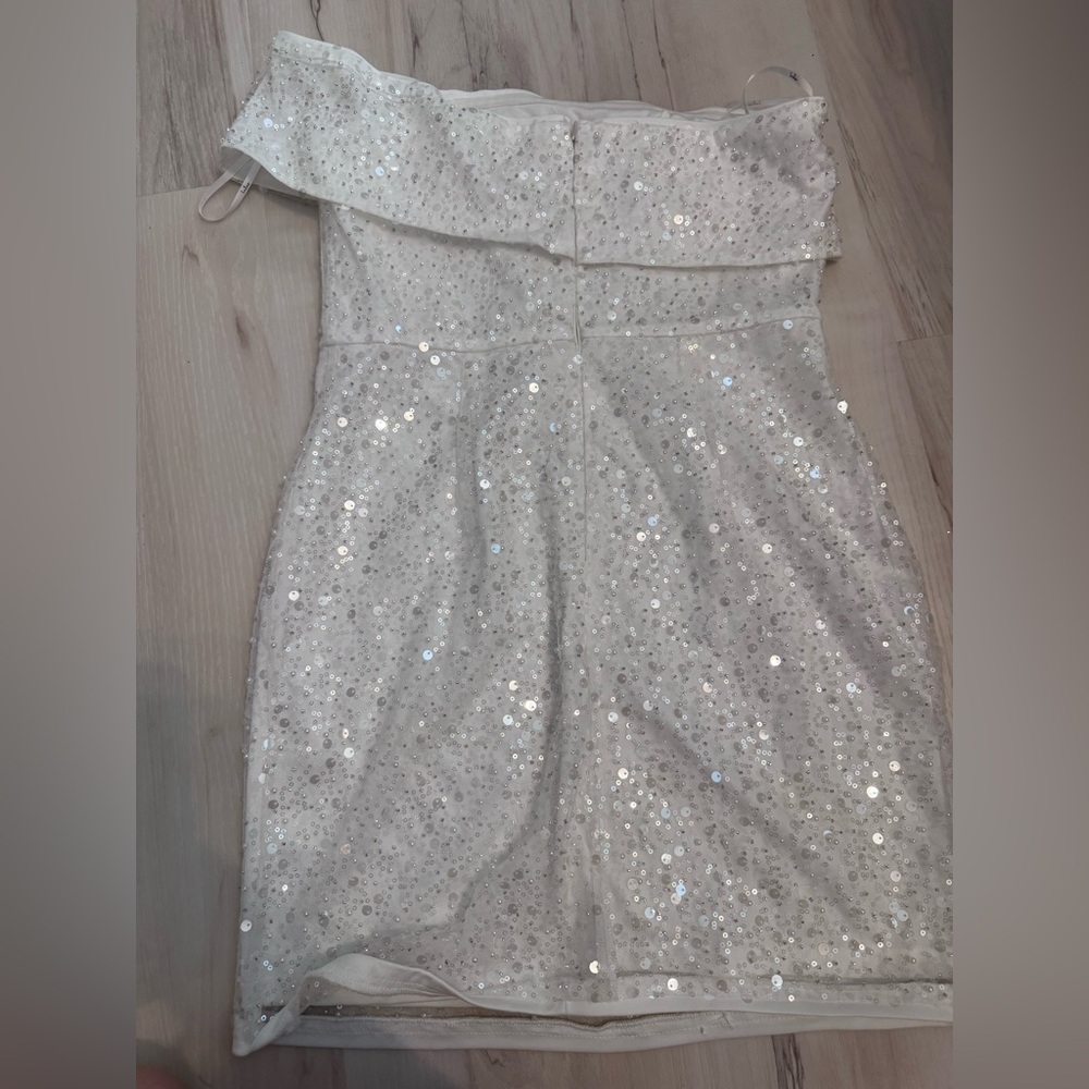 Lulu's White One Shoulder Dress - Picture 9 of 12